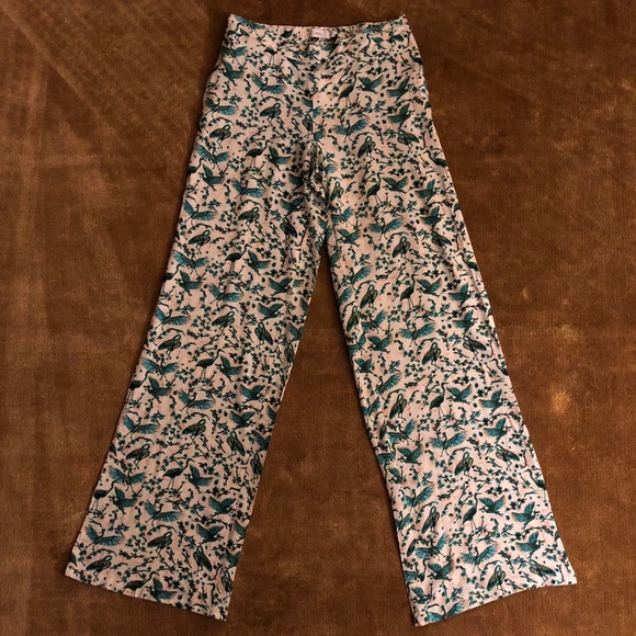 Onia Pants - Onia Mila Crane Bird Print Pants
